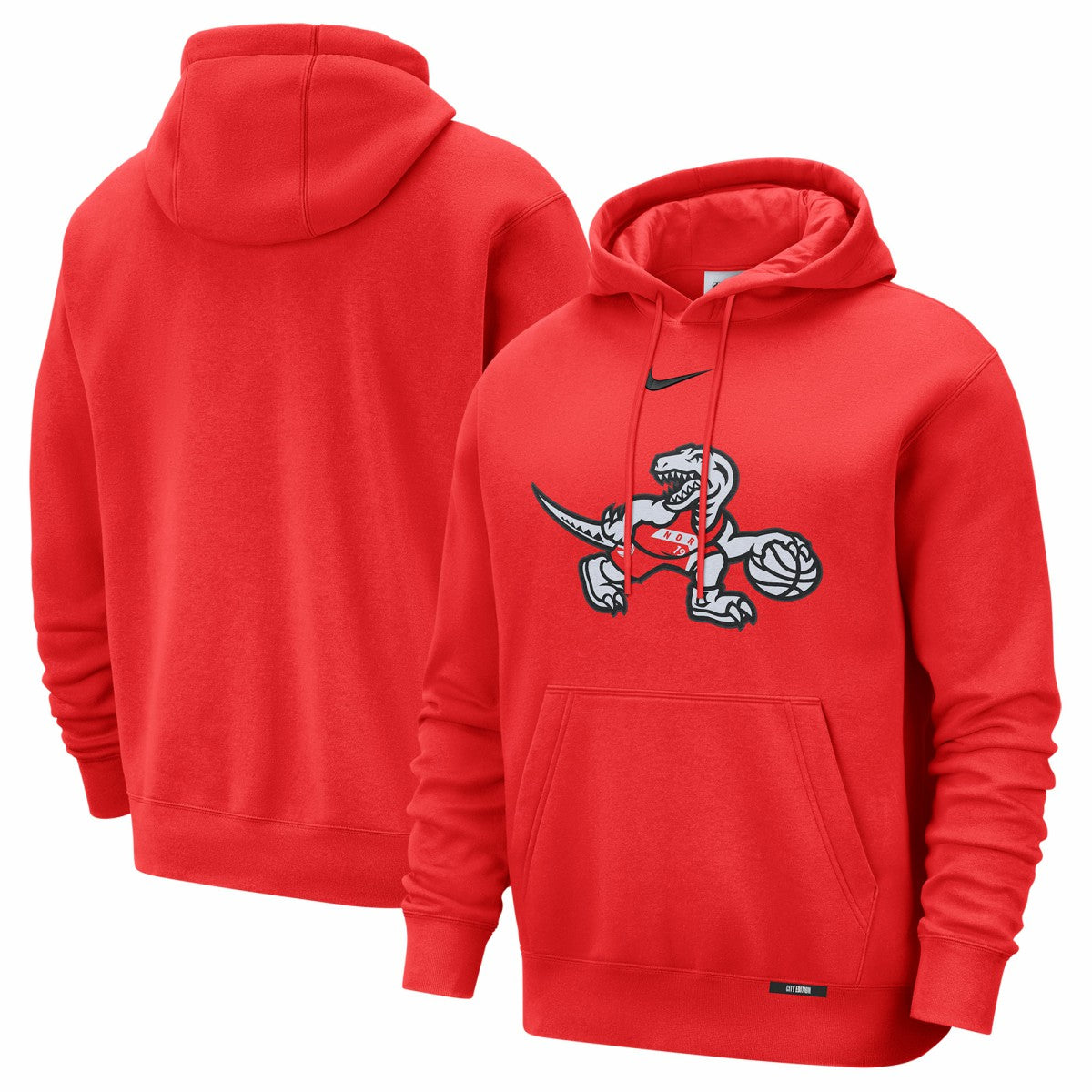 Nike Toronto Raptors 2025/26 City Edition Essential Logo Remix Hoodie Red