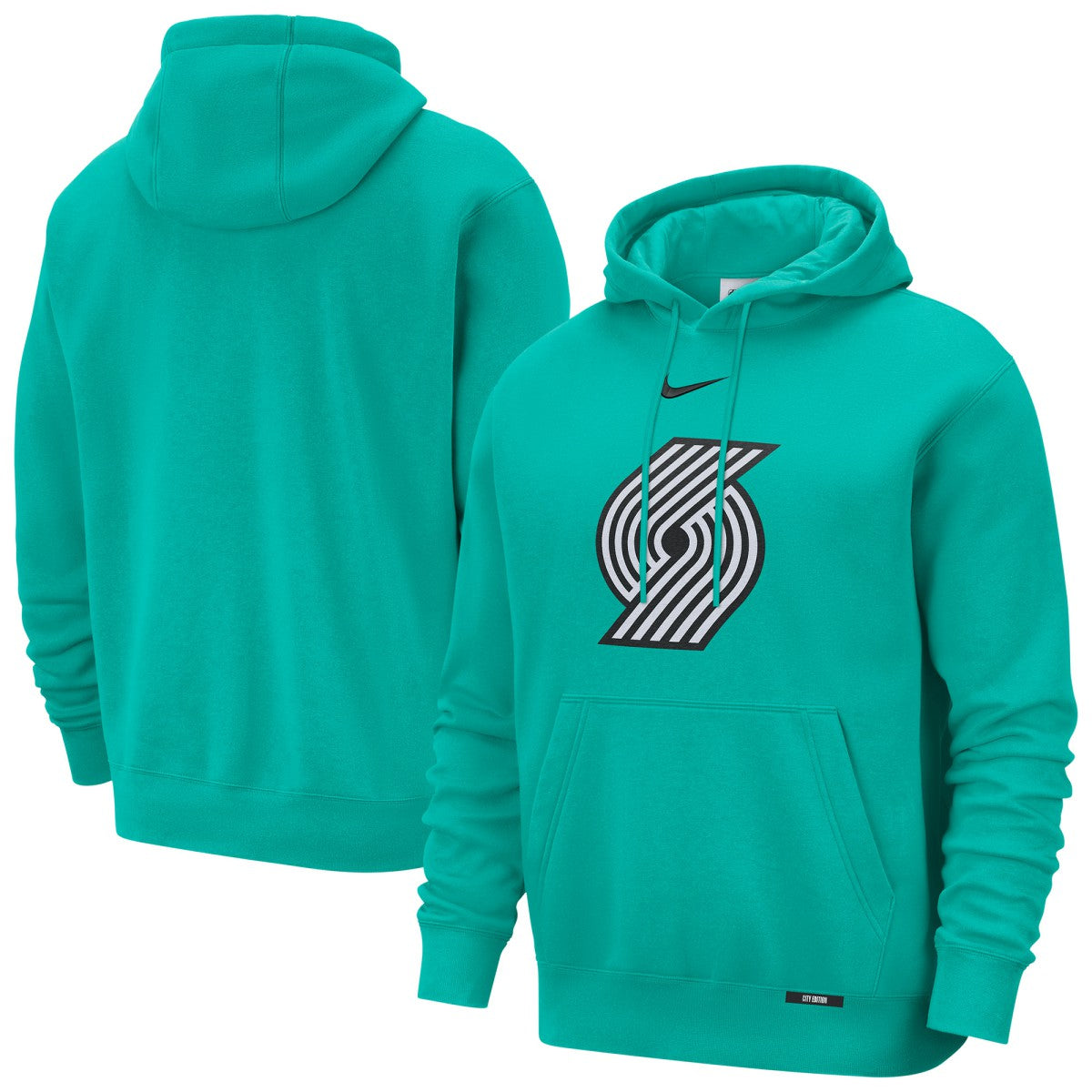 Nike Portland Trail Blazers 2025/26 City Edition Essential Logo Remix Hoodie Green
