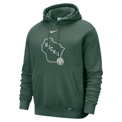 Nike Milwaukee Bucks 2025/26 City Edition Essential Logo Remix Hoodie Hunter Green