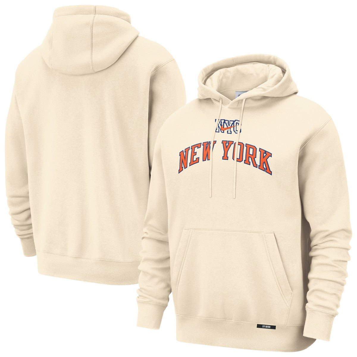 Nike New York Knicks 2025/26 City Edition Essential Remix Club Hoodie Natural