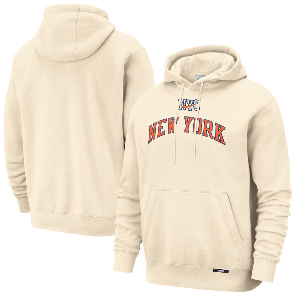 Nike New York Knicks 2025/26 City Edition Essential Remix Club Hoodie Natural