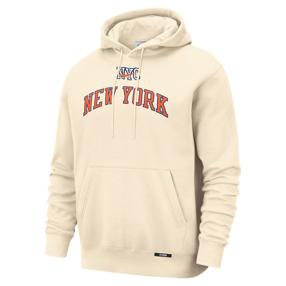 Nike New York Knicks 2025/26 City Edition Essential Remix Club Hoodie Natural
