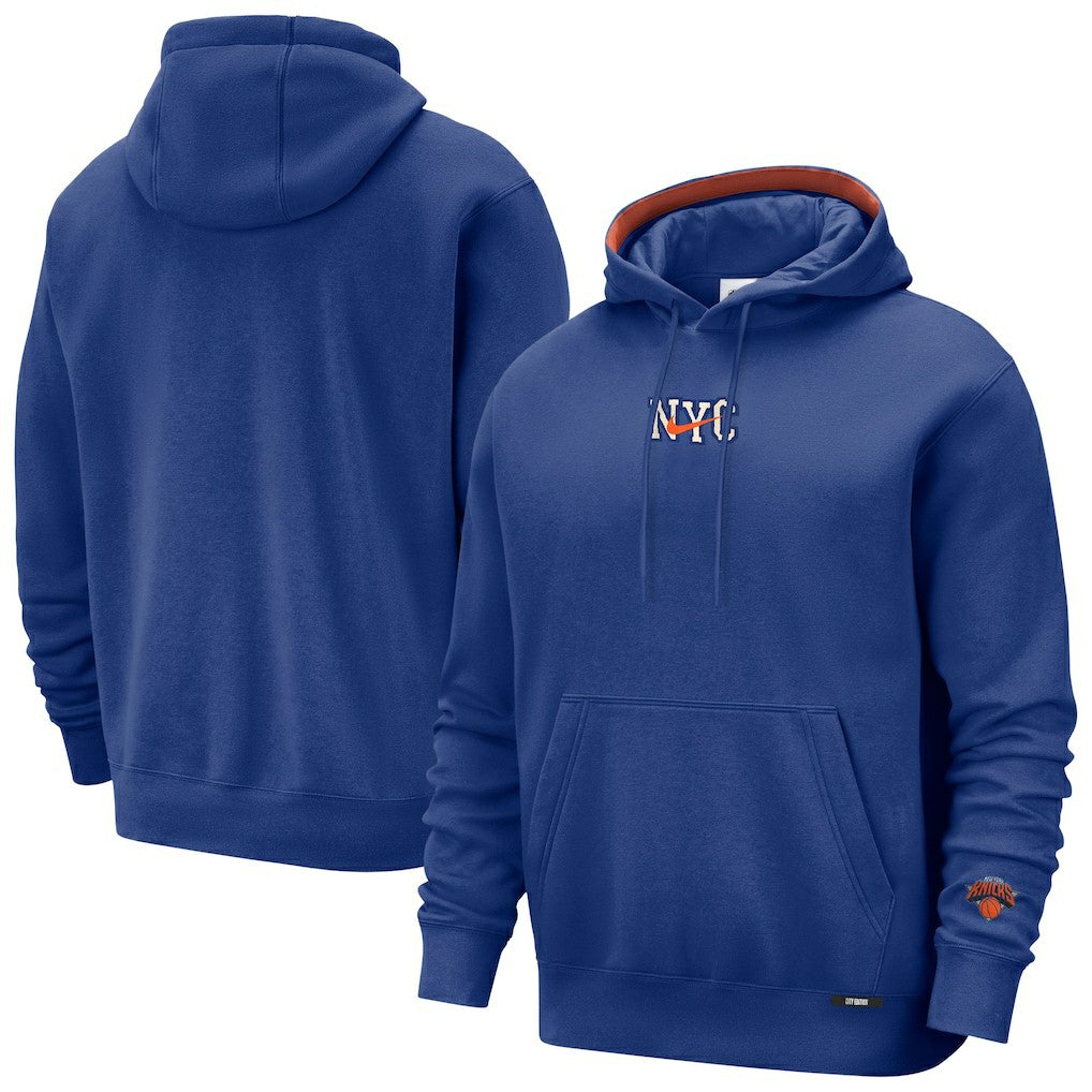 Nike New York Knicks 2025/26 City Edition Courtside Remix Premium Hoodie Blue