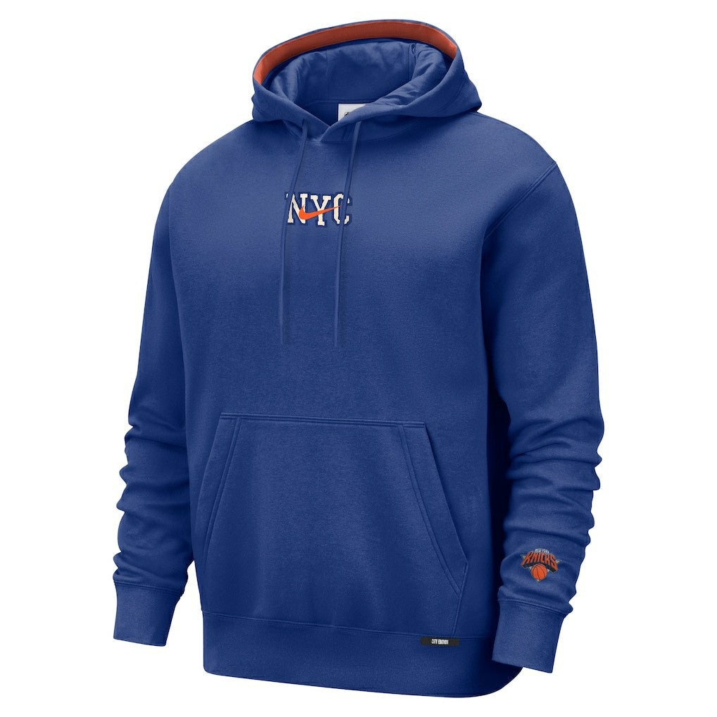 Nike New York Knicks 2025/26 City Edition Courtside Remix Premium Hoodie Blue