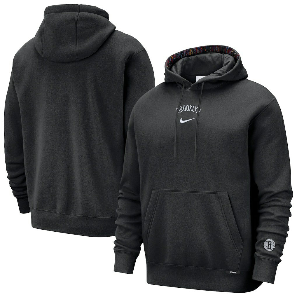 Nike Brooklyn Nets 2025/26 City Edition Courtside Remix Premium Hoodie Black
