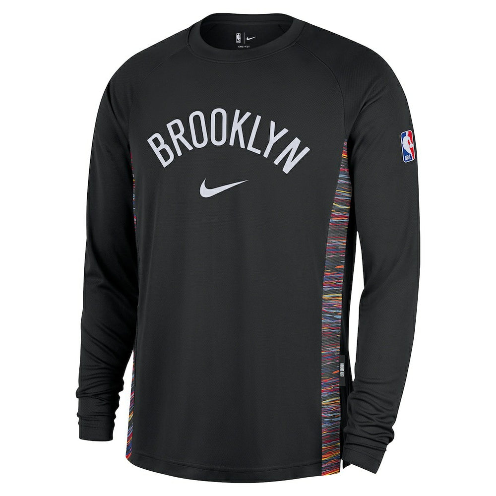 Nike Brooklyn Nets 2025/26 City Edition Authentic Pregame Dri-FIT Long Sleeve Shooting T-Shirt Black