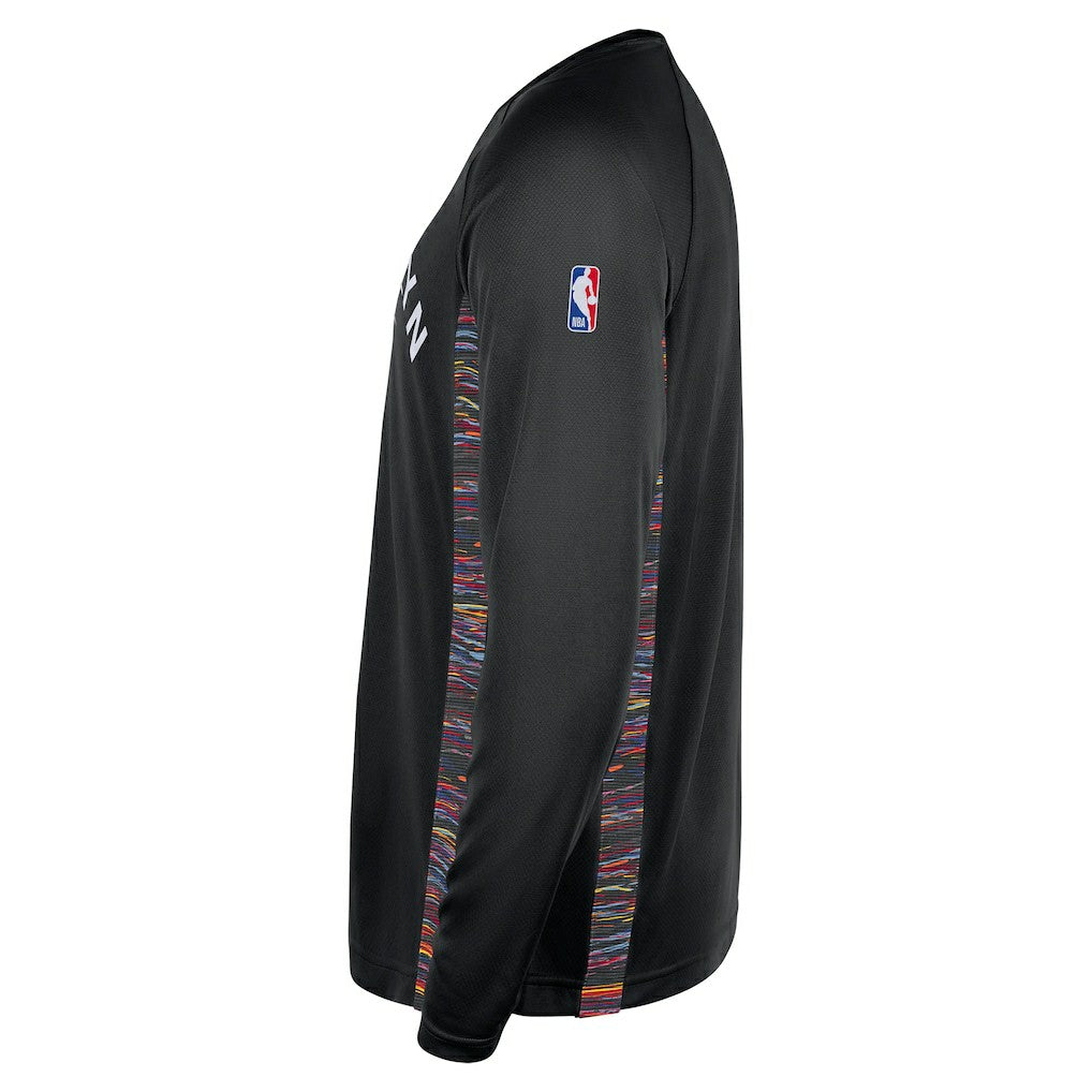 Nike Brooklyn Nets 2025/26 City Edition Authentic Pregame Dri-FIT Long Sleeve Shooting T-Shirt Black