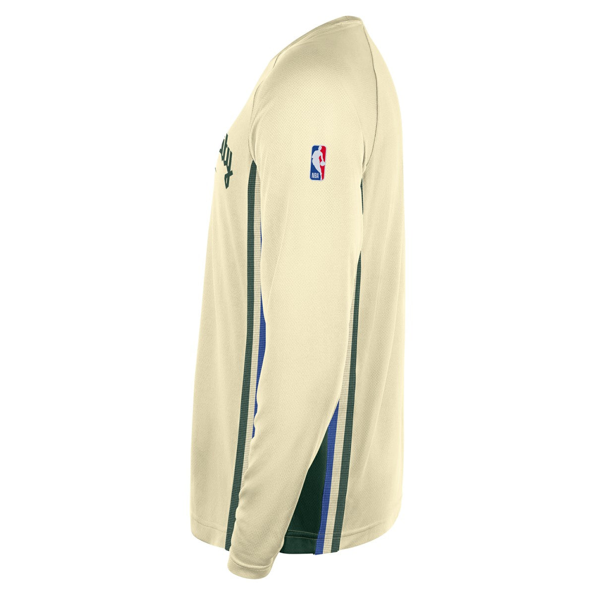 Nike Milwaukee Bucks 2025/26 City Edition Authentic Pregame Dri-FIT Long Sleeve Shooting T-Shirt Cream