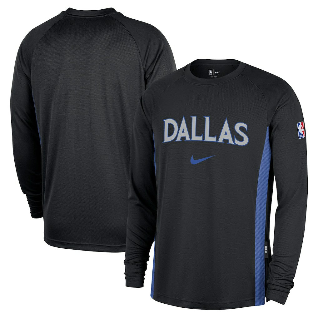 Nike Dallas Mavericks 2025/26 City Edition Authentic Pregame Dri-FIT Long Sleeve Shooting T-Shirt Black