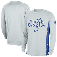 Nike Orlando Magic 2025/26 City Edition Authentic Pregame Dri-FIT Long Sleeve Shooting T-Shirt Silver