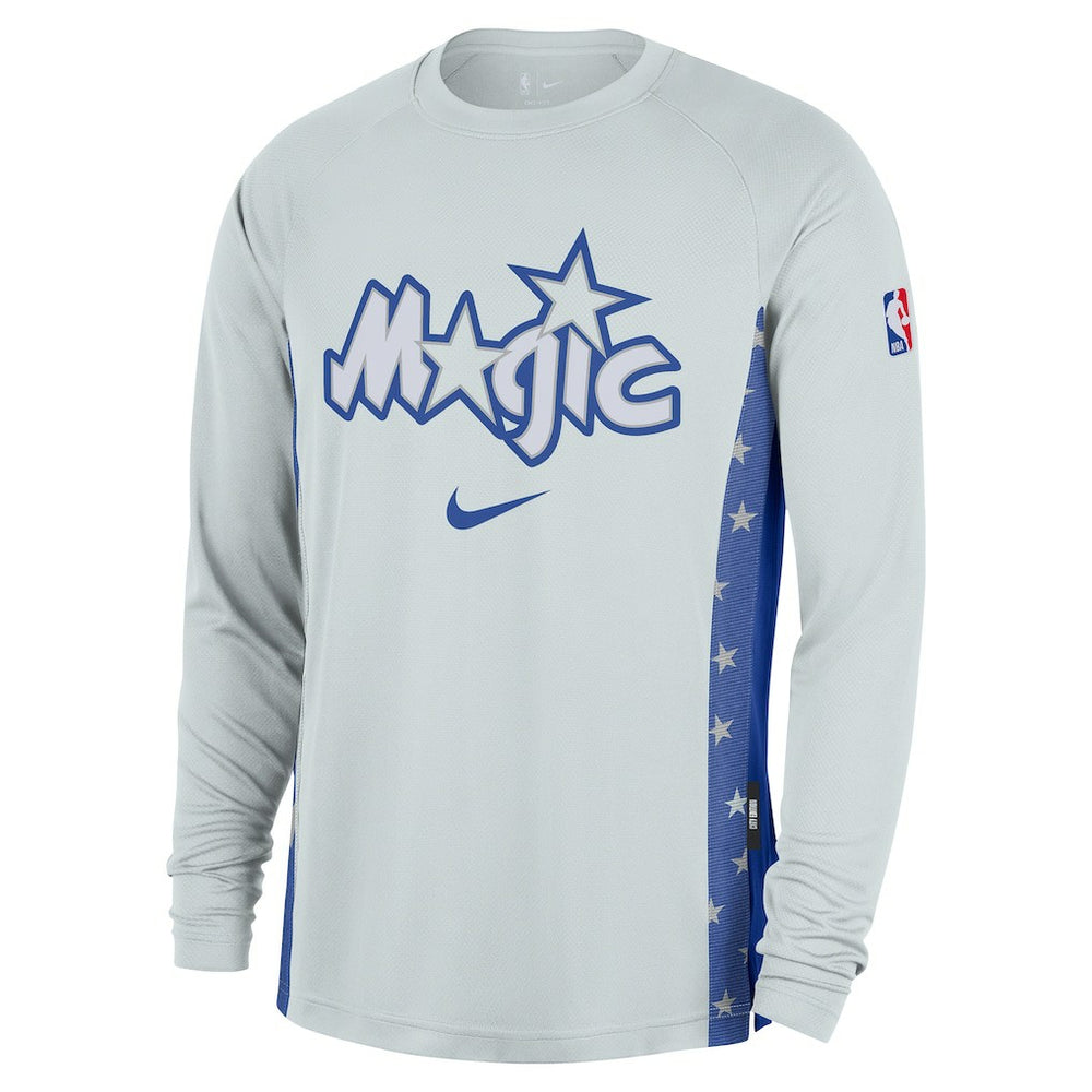 Nike Orlando Magic 2025/26 City Edition Authentic Pregame Dri-FIT Long Sleeve Shooting T-Shirt Silver
