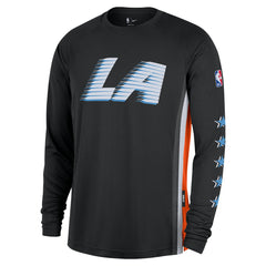 Nike LA Clippers 2025/26 City Edition Authentic Pregame Dri-FIT Long Sleeve Shooting T-Shirt Black