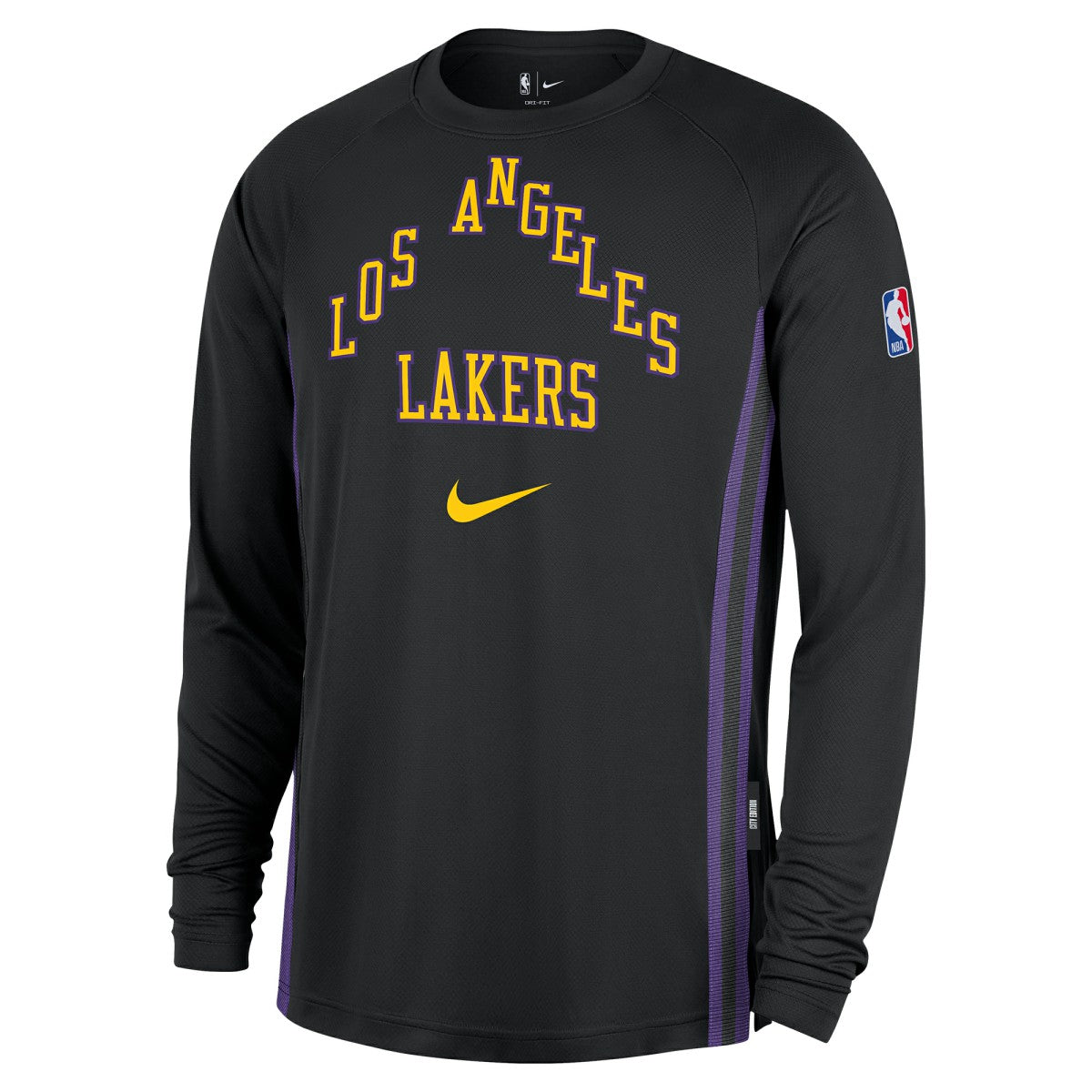 Nike Los Angeles Lakers 2025/26 City Edition Authentic Pregame Dri-FIT Long Sleeve Shooting T-Shirt Black