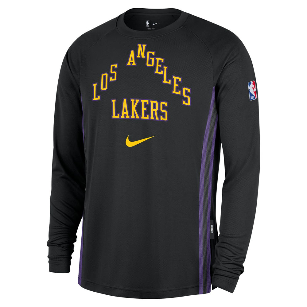 Nike Los Angeles Lakers 2025/26 City Edition Authentic Pregame Dri-FIT Long Sleeve Shooting T-Shirt Black
