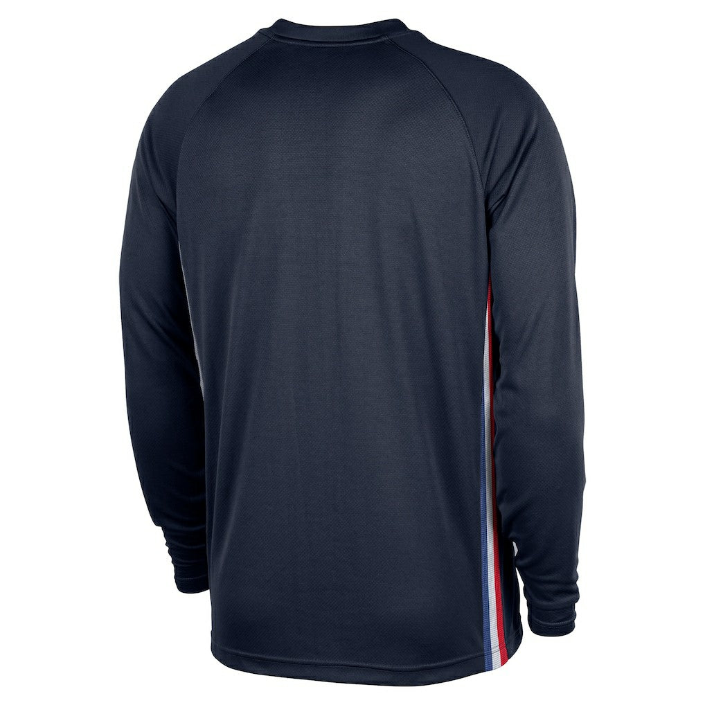 Nike Philadelphia 76ers 2025/26 City Edition Authentic Pregame Dri-FIT Long Sleeve Shooting T-Shirt Navy