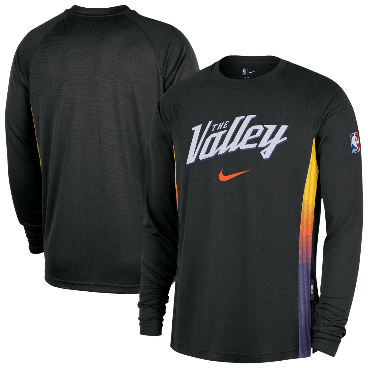 Nike Phoenix Suns 2025/26 City Edition Authentic Pregame Dri-FIT Long Sleeve Shooting T-Shirt Black