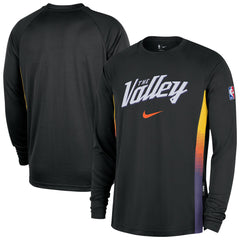 Nike Phoenix Suns 2025/26 City Edition Authentic Pregame Dri-FIT Long Sleeve Shooting T-Shirt Black
