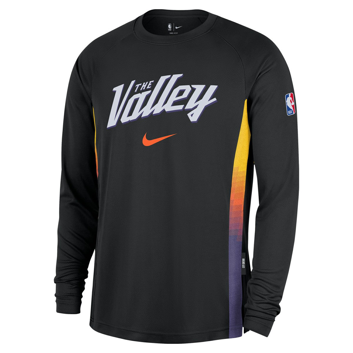 Nike Phoenix Suns 2025/26 City Edition Authentic Pregame Dri-FIT Long Sleeve Shooting T-Shirt Black
