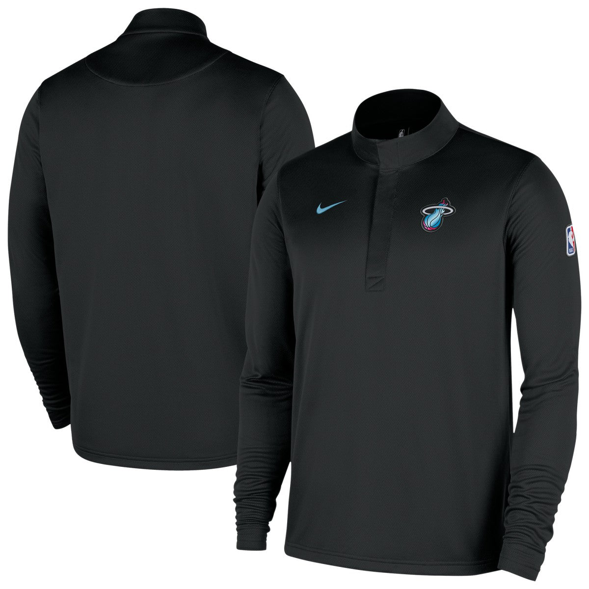 Nike Miami Heat 2025/26 City Edition Remix Authentic Coaches Dri-FIT Half-Zip Top Black