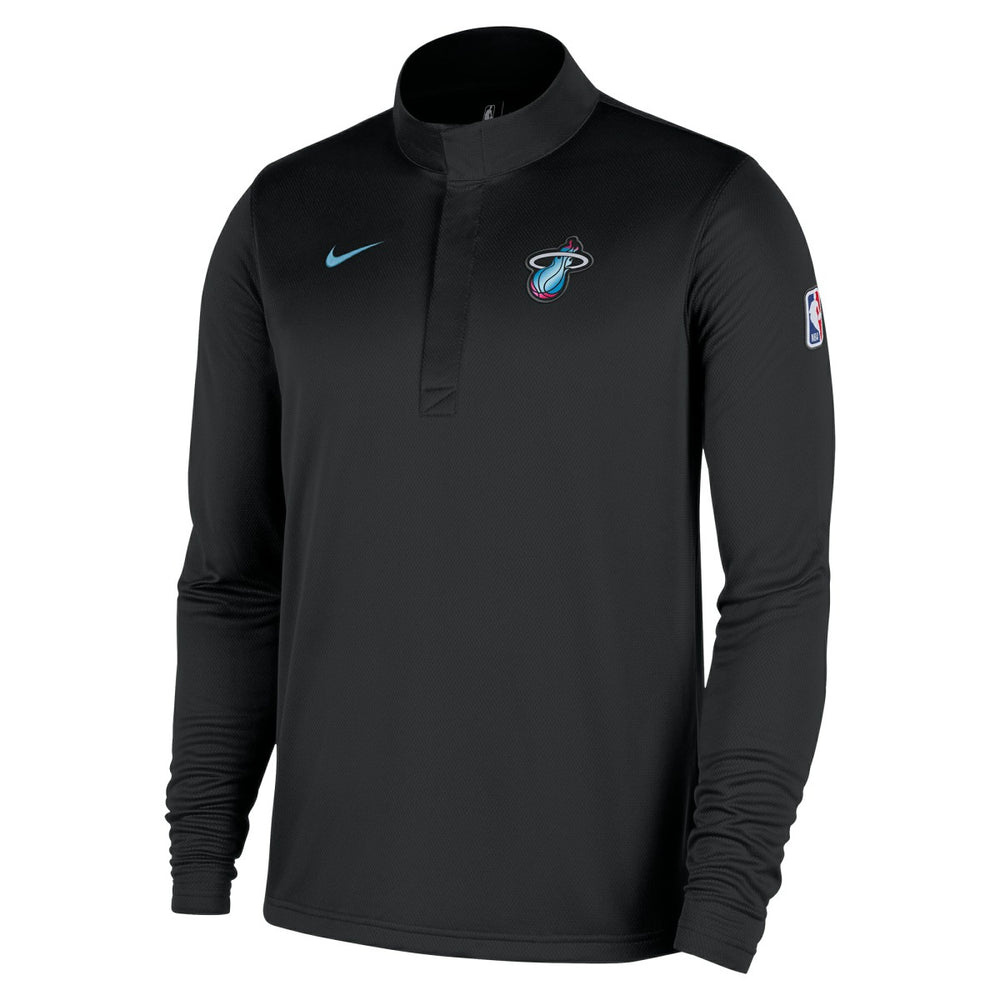 Nike Miami Heat 2025/26 City Edition Remix Authentic Coaches Dri-FIT Half-Zip Top Black