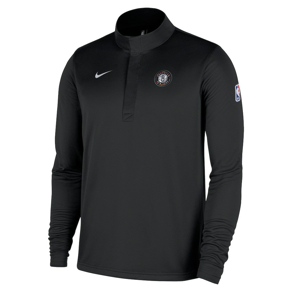 Nike Brooklyn Nets 2025/26 City Edition Remix Authentic Coaches Dri-FIT Half-Zip Top Black