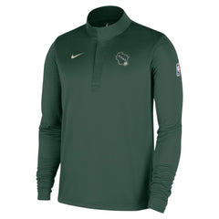 Nike Milwaukee Bucks 2025/26 City Edition Remix Authentic Coaches Dri-FIT Half-Zip Top Hunter Green