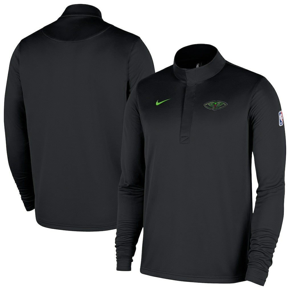 Nike New Orleans Pelicans 2025/26 City Edition Remix Authentic Coaches Dri-FIT Half-Zip Top Black