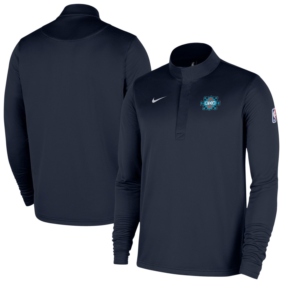 Nike Oklahoma City Thunder 2025/26 City Edition Remix Authentic Coaches Dri-FIT Half-Zip Top Navy
