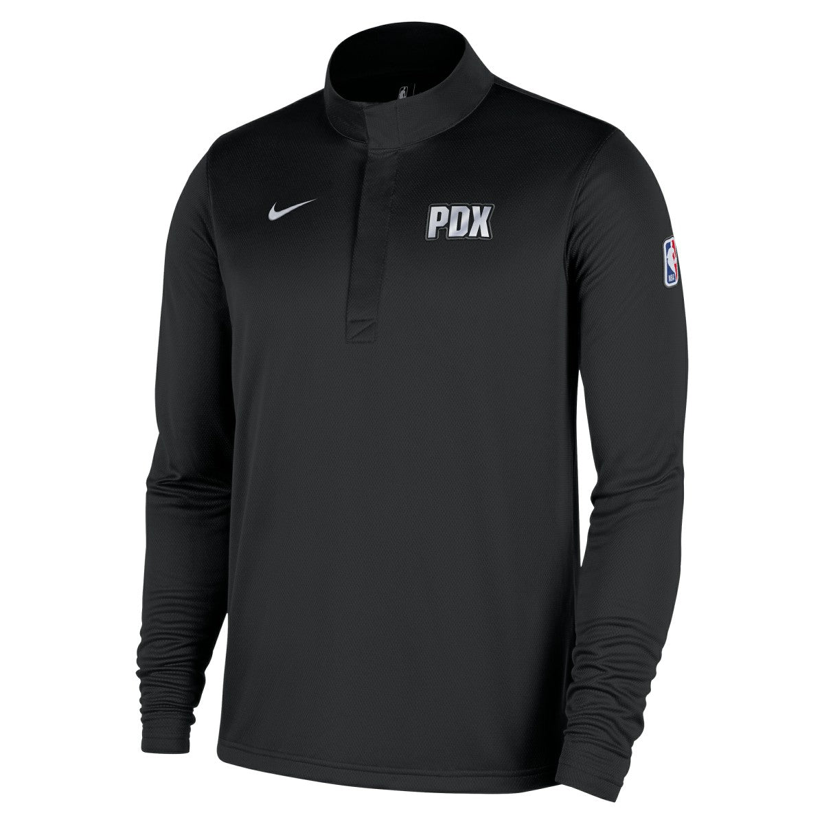 Nike Portland Trail Blazers 2025/26 City Edition Remix Authentic Coaches Dri-FIT Half-Zip Top Black