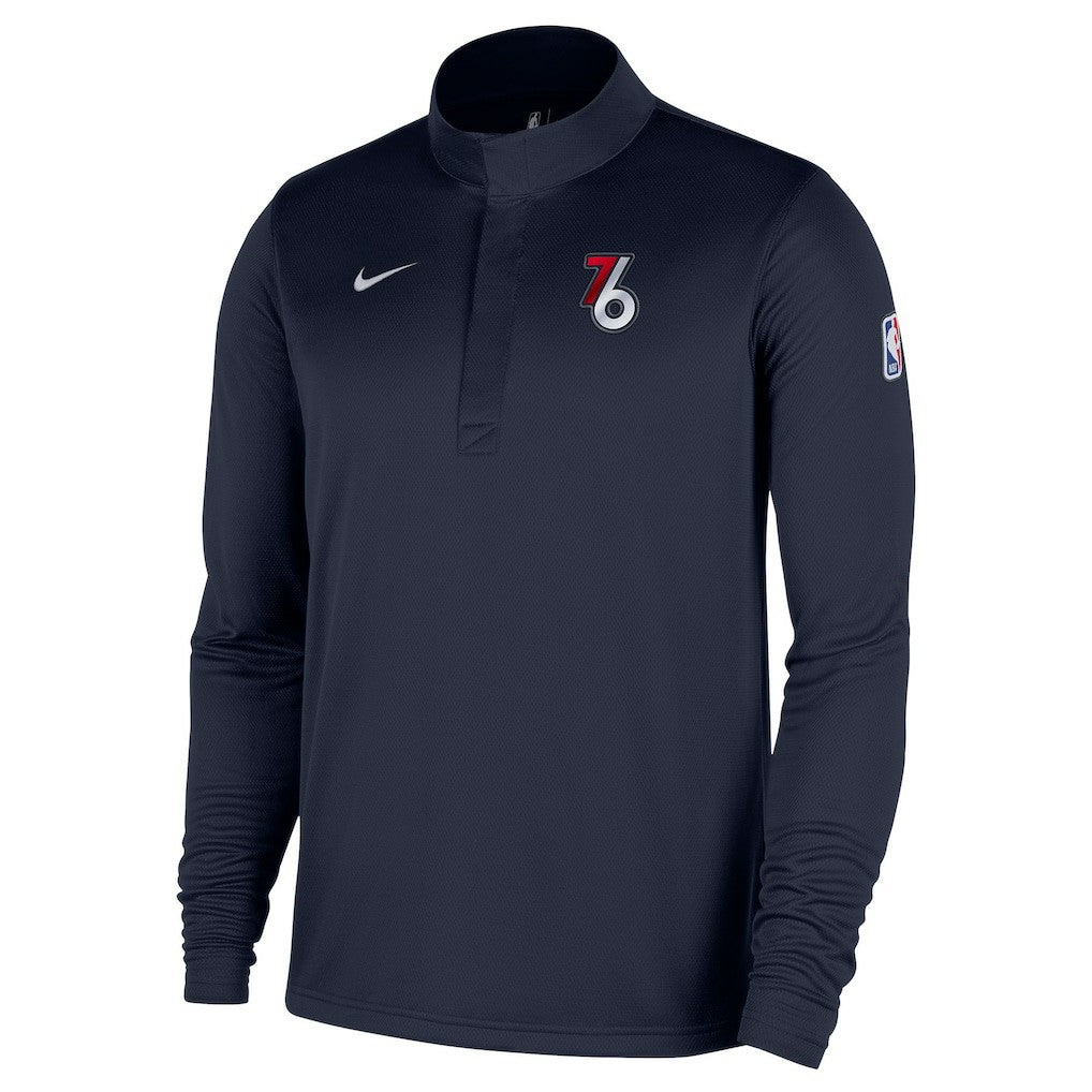 Nike Philadelphia 76ers 2025/26 City Edition Remix Authentic Coaches Dri-FIT Half-Zip Pullover Navy