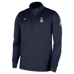 Nike Philadelphia 76ers 2025/26 City Edition Remix Authentic Coaches Dri-FIT Half-Zip Pullover Navy