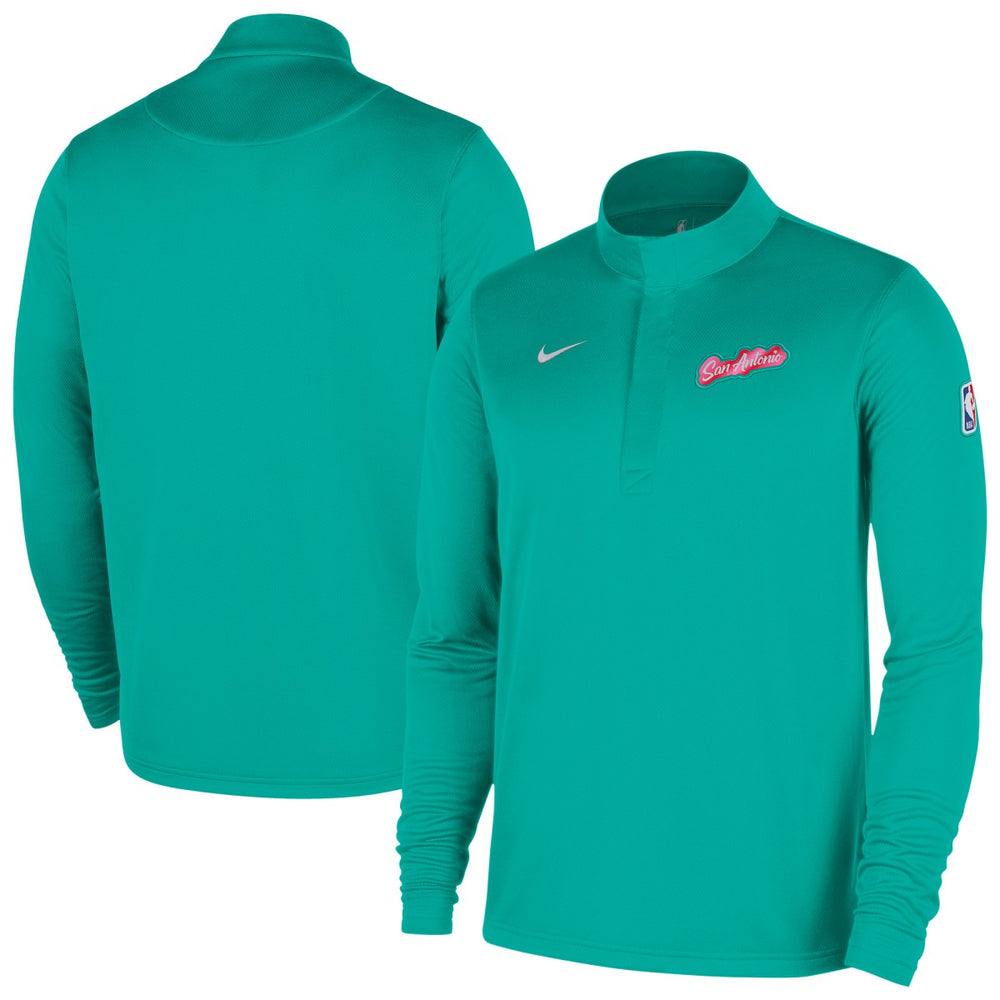 Nike San Antonio Spurs 2025/26 City Edition Remix Authentic Coaches Dri-FIT Half-Zip Top Green