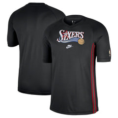 Nike Philadelphia 76ers Classic Edition Hardwood Classics Authentic Game Shooting T-Shirt Black