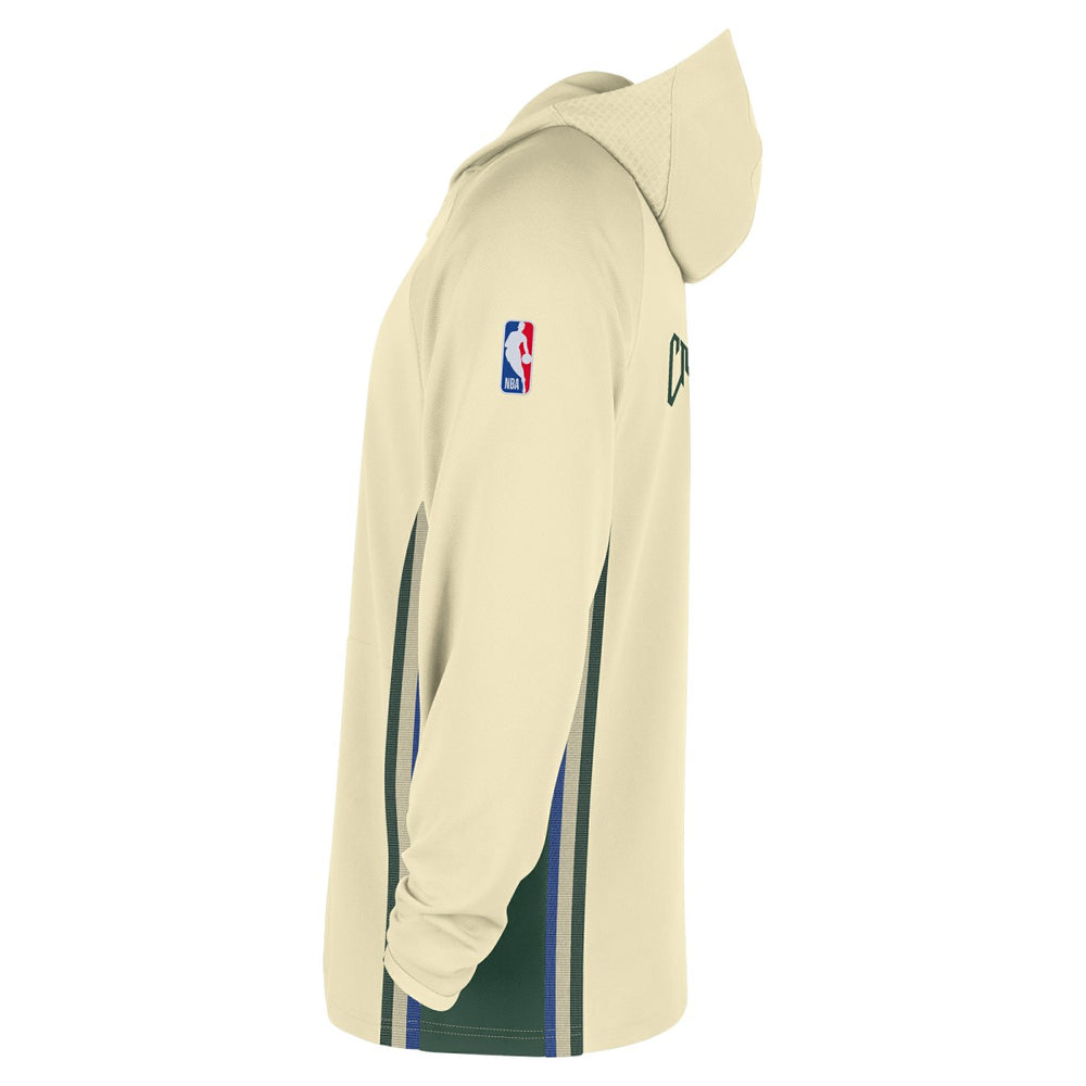 Nike Milwaukee Bucks 2025/26 City Edition Remix Authentic On-Court Quarter-Zip Dri-FIT Hooded Jacket White