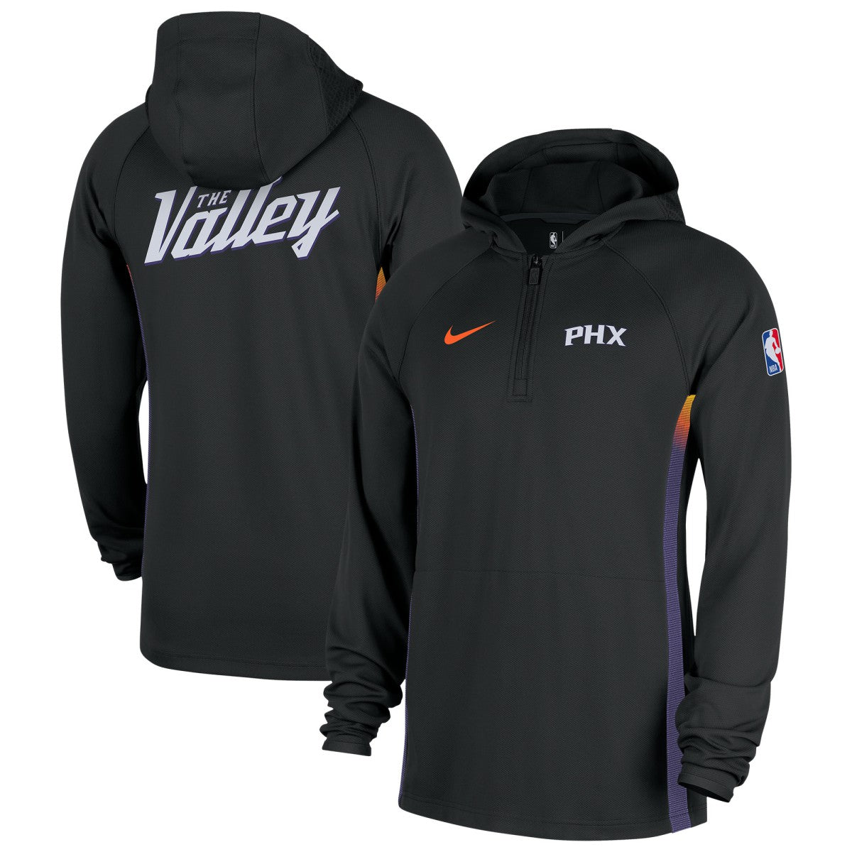 Nike Phoenix Suns 2025/26 City Edition Remix Authentic On-Court Quarter-Zip Dri-FIT Hooded Jacket Black