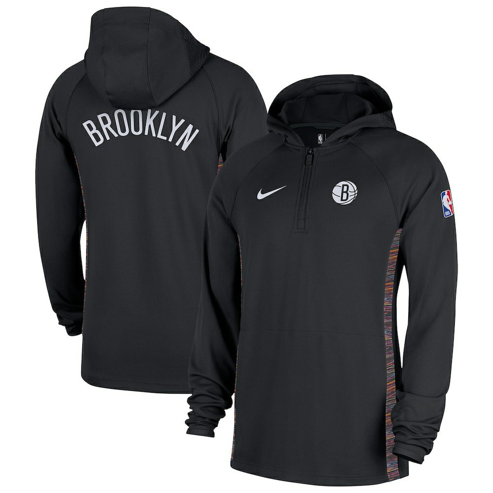 Nike Brooklyn Nets 2025/26 City Edition Remix Authentic On-Court Quarter-Zip Dri-FIT Hooded Jacket Black