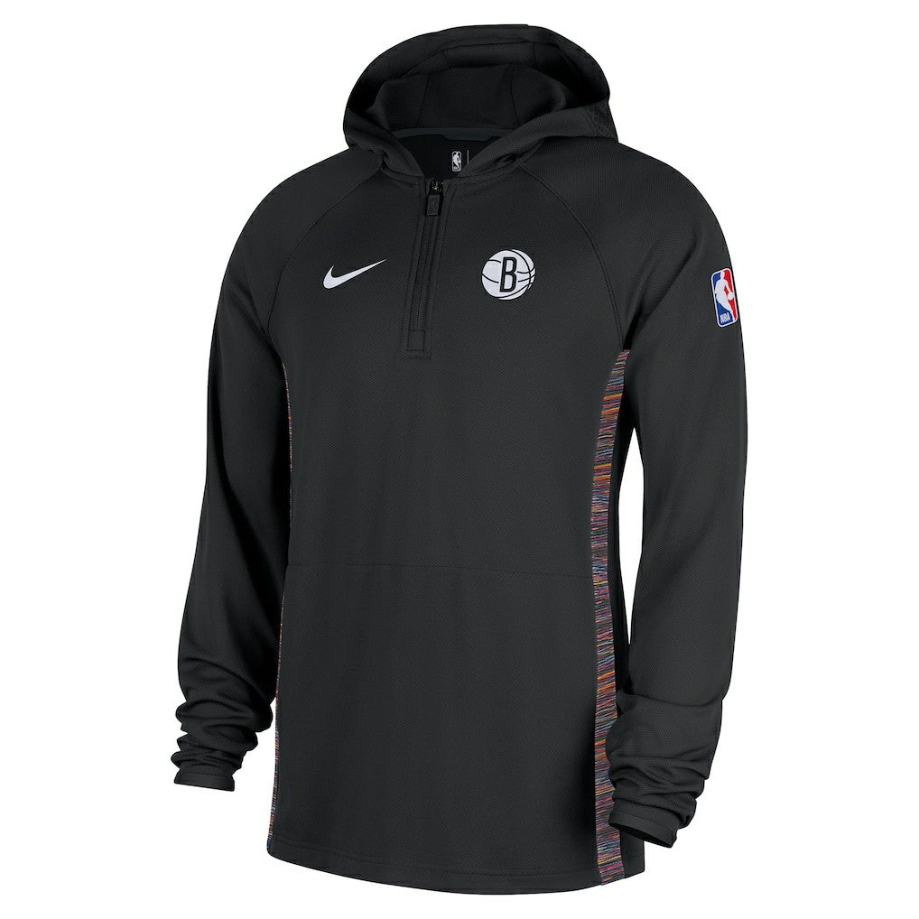 Nike Brooklyn Nets 2025/26 City Edition Remix Authentic On-Court Quarter-Zip Dri-FIT Hooded Jacket Black