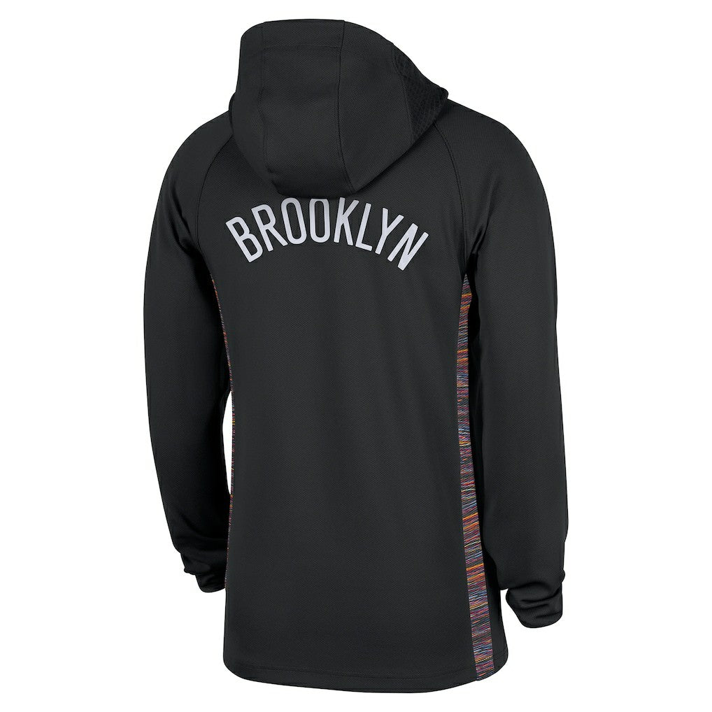 Nike Brooklyn Nets 2025/26 City Edition Remix Authentic On-Court Quarter-Zip Dri-FIT Hooded Jacket Black