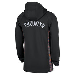 Nike Brooklyn Nets 2025/26 City Edition Remix Authentic On-Court Quarter-Zip Dri-FIT Hooded Jacket Black