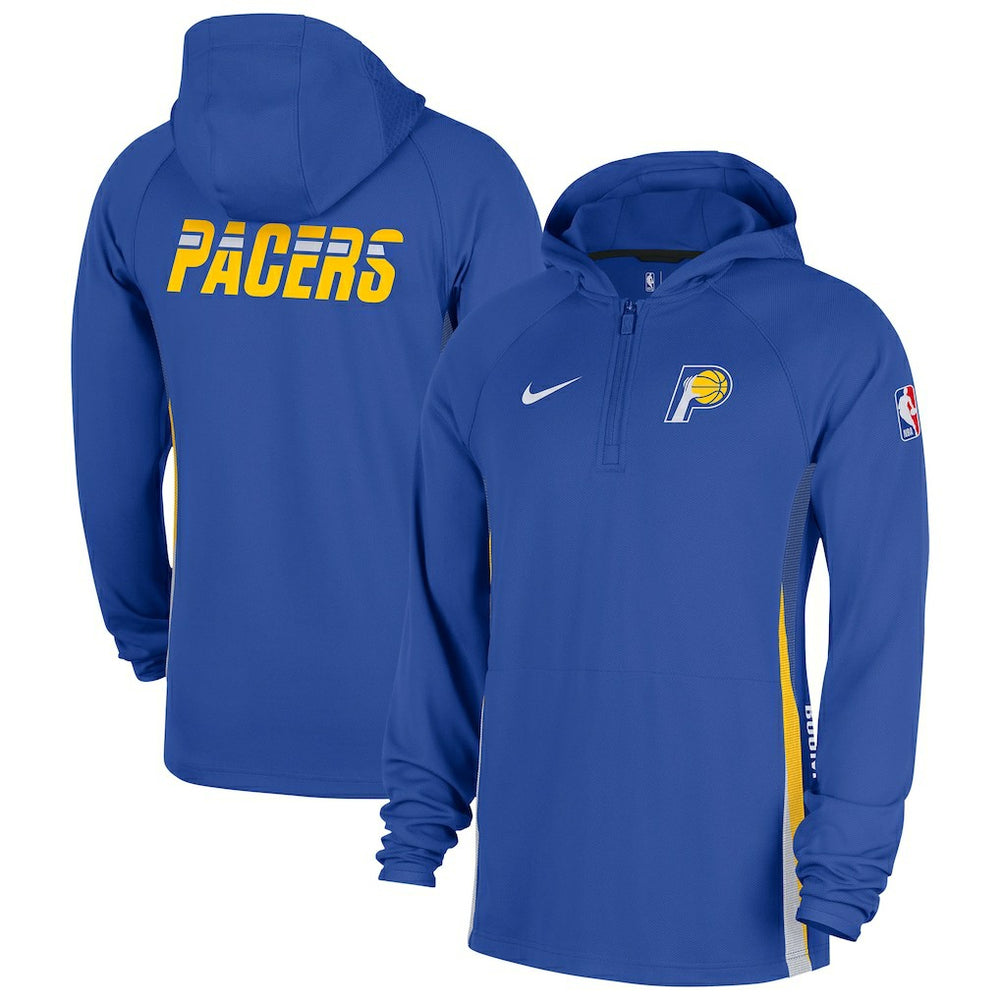 Nike Indiana Pacers 2025/26 City Edition Remix Authentic On-Court Quarter-Zip Dri-FIT Hooded Jacket Blue