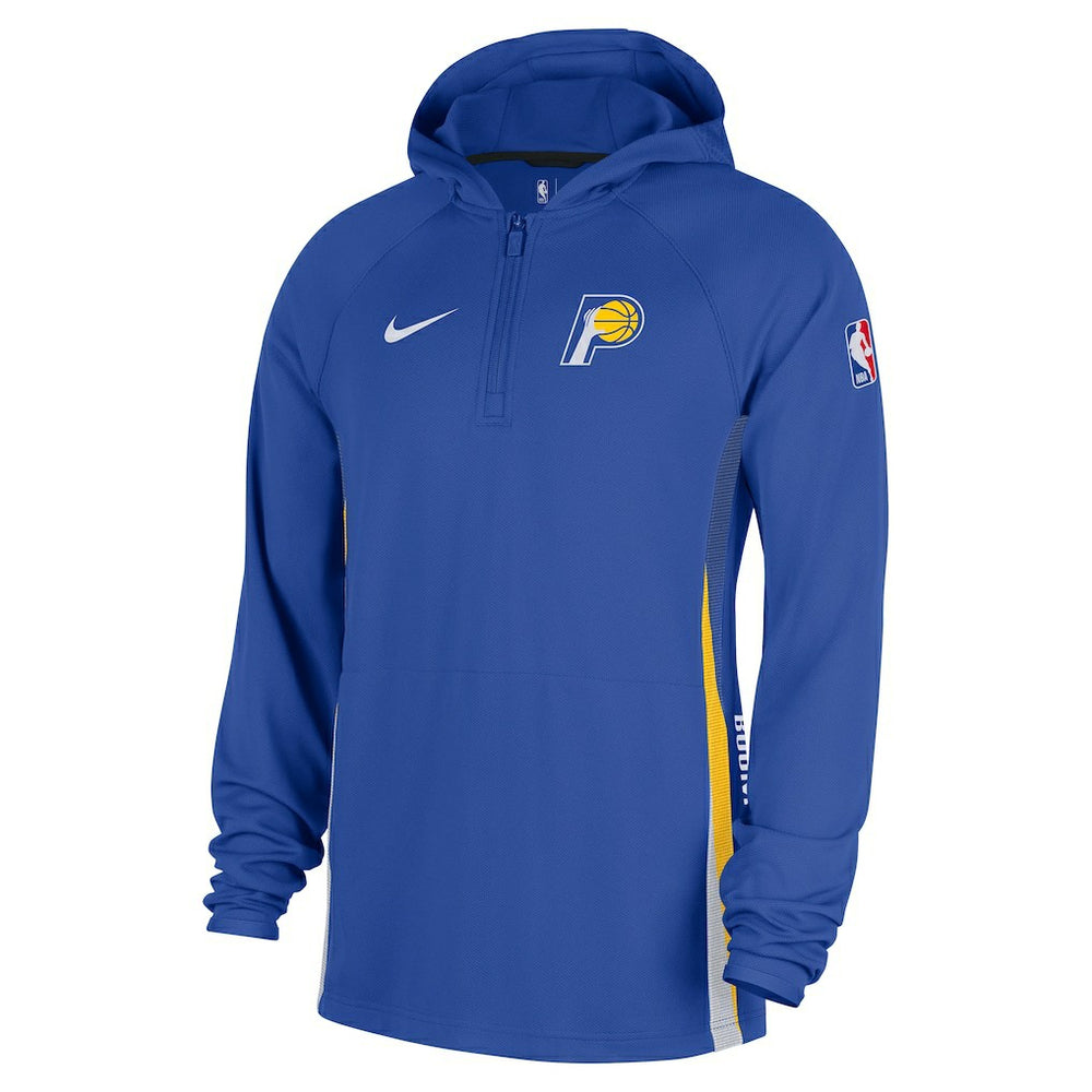 Nike Indiana Pacers 2025/26 City Edition Remix Authentic On-Court Quarter-Zip Dri-FIT Hooded Jacket Blue