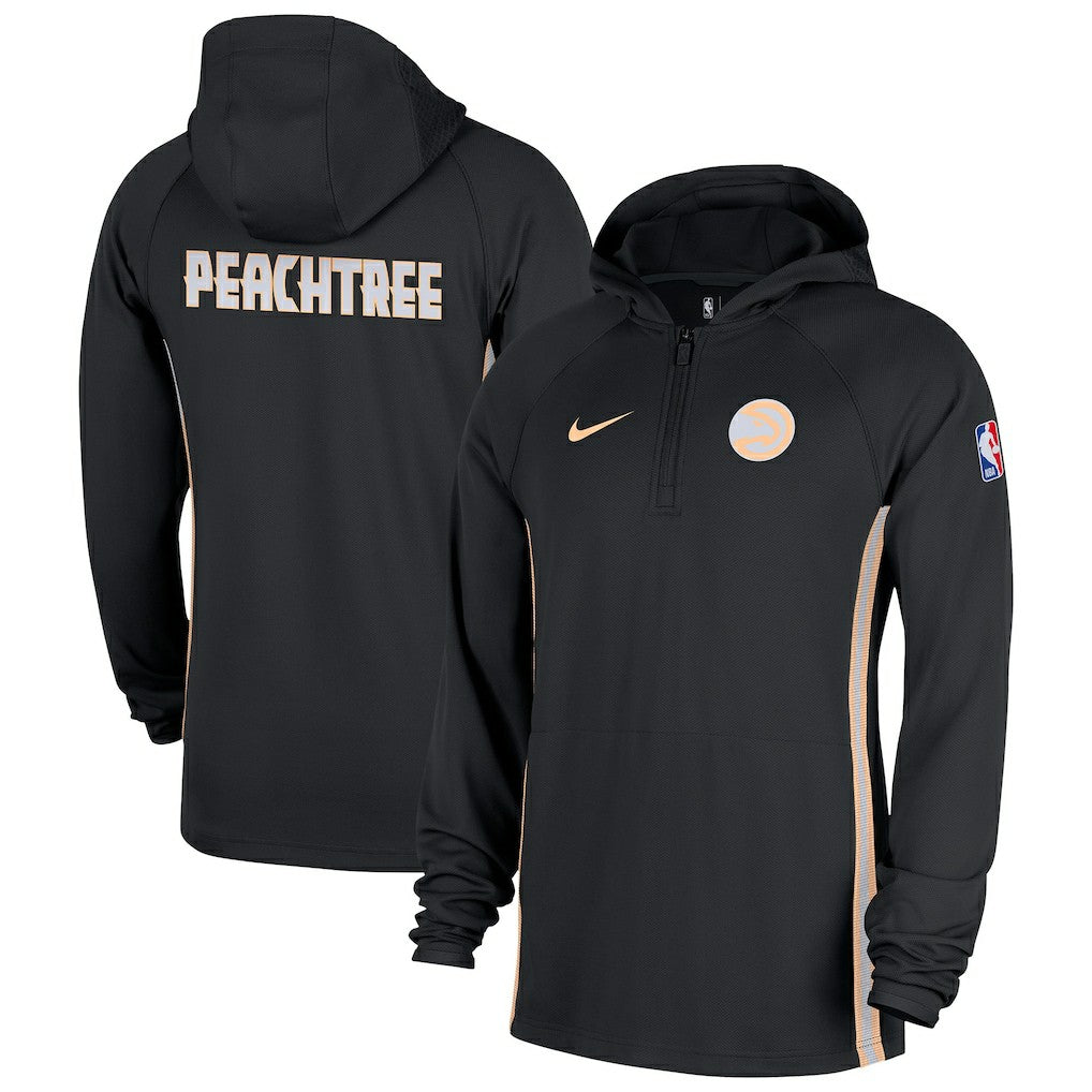 Nike Atlanta Hawks 2025/26 City Edition Remix Authentic On-Court Quarter-Zip Dri-FIT Hooded Jacket Black