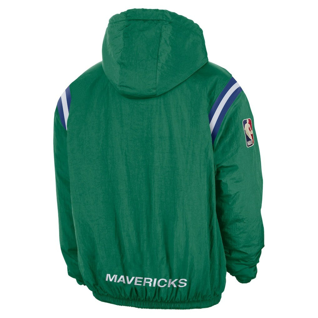 Nike Dallas Mavericks Hardwood Classics Therma-FIT Half-Zip Hooded Windbreaker Green