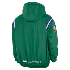 Nike Dallas Mavericks Hardwood Classics Therma-FIT Half-Zip Hooded Windbreaker Green