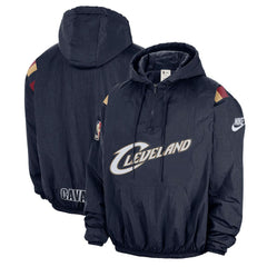 Nike Cleveland Cavaliers Hardwood Classics Therma-FIT Half-Zip Hooded Windbreaker Navy
