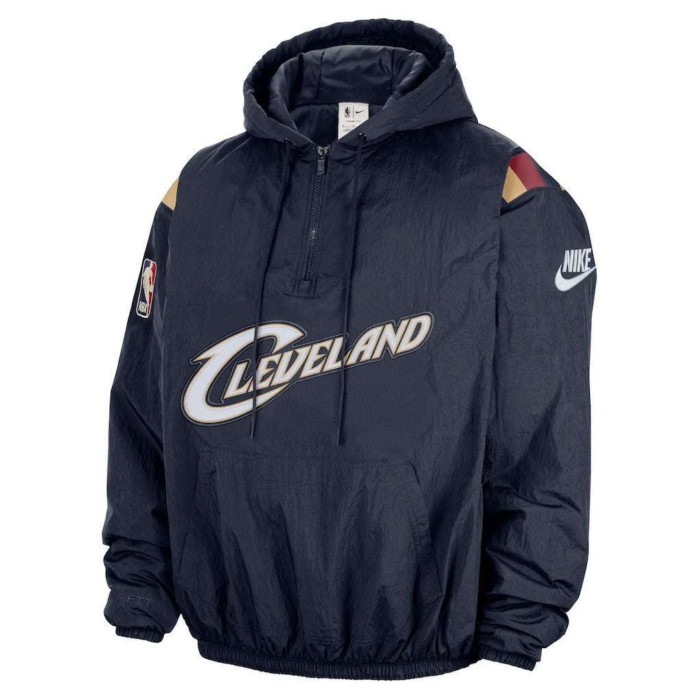 Nike Cleveland Cavaliers Hardwood Classics Therma-FIT Half-Zip Hooded Windbreaker Navy