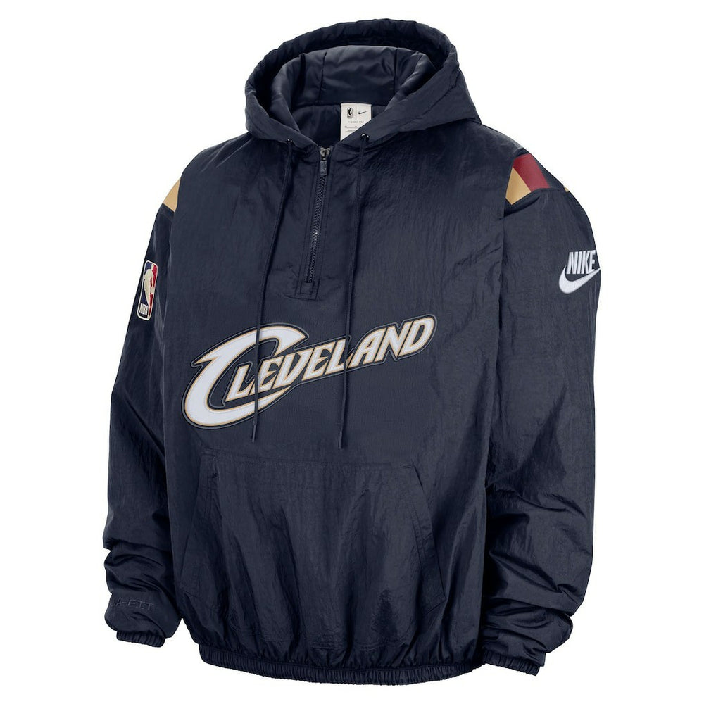 Nike Cleveland Cavaliers Hardwood Classics Therma-FIT Half-Zip Hooded Windbreaker Navy