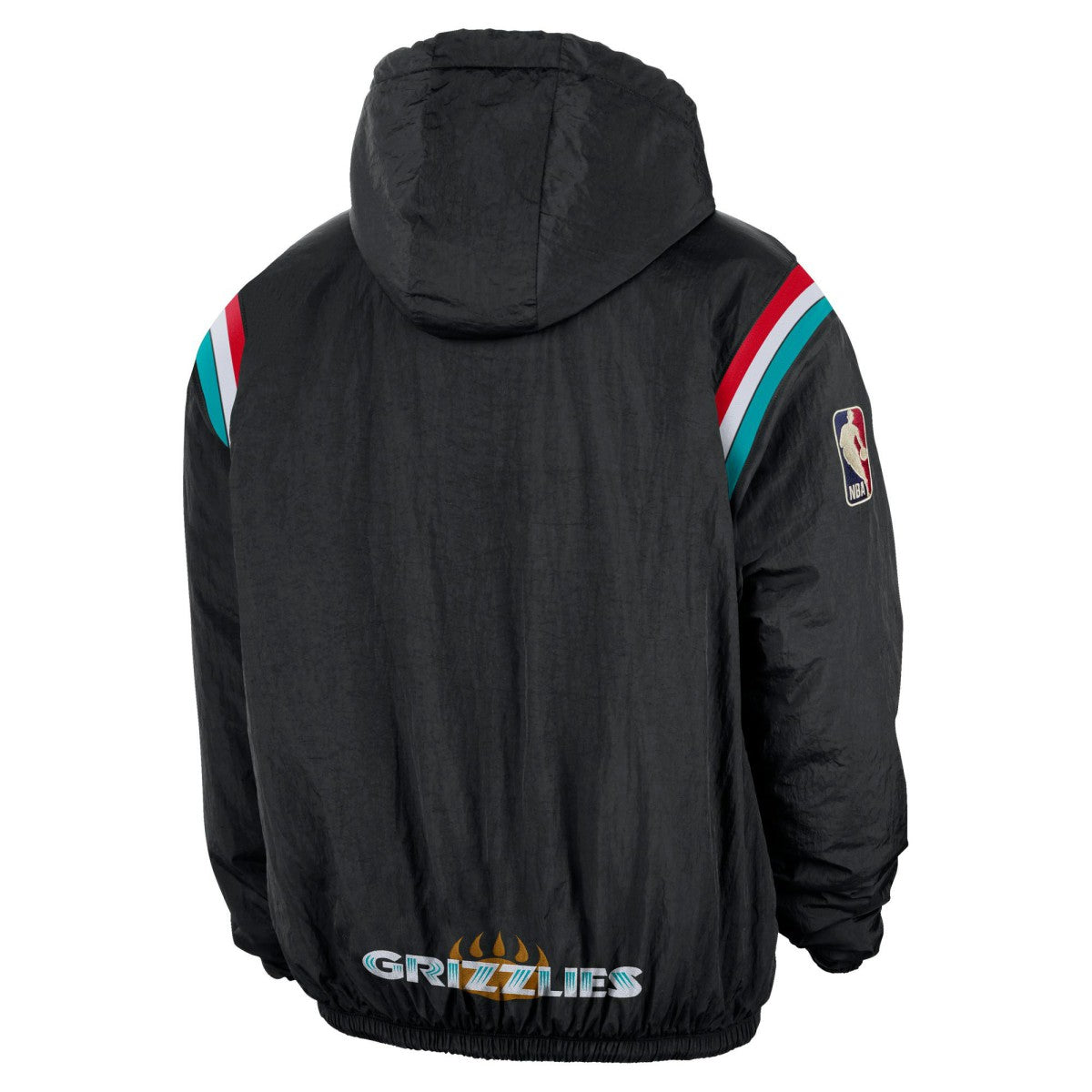 Nike Memphis Grizzlies Hardwood Classics Therma-FIT Half-Zip Hooded Windbreaker Black
