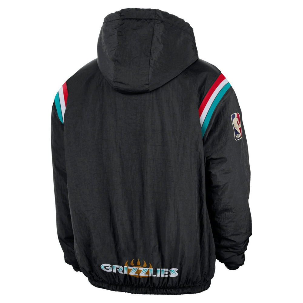 Nike Memphis Grizzlies Hardwood Classics Therma-FIT Half-Zip Hooded Windbreaker Black