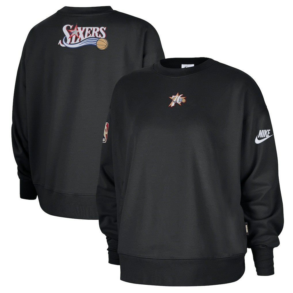 Nike Philadelphia 76ers Women's Classic Edition Hardwood Classics Premium Phoenix Fleece Sweatshirt Black